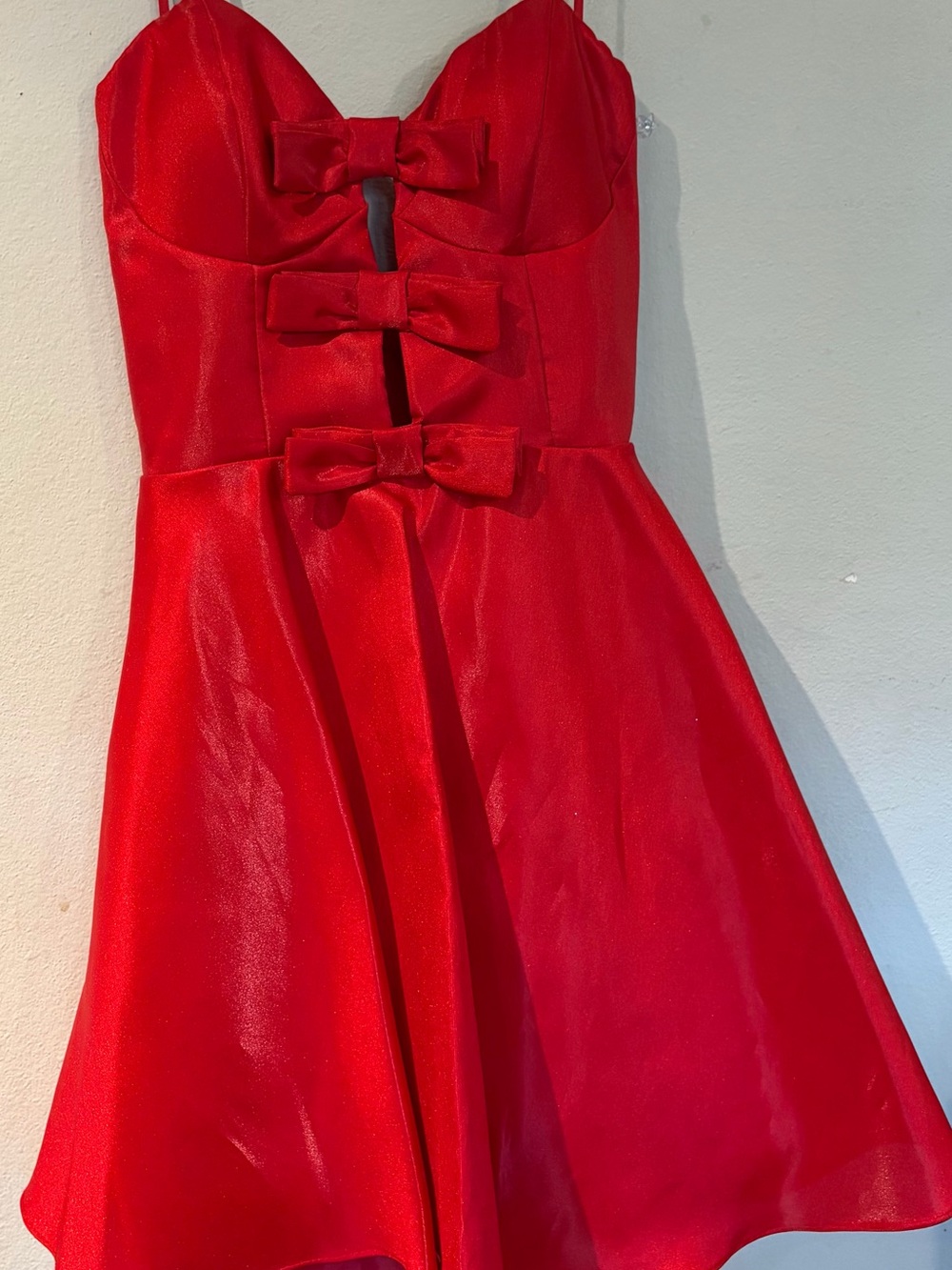 Red Bow-Accent Party Dress for Girls